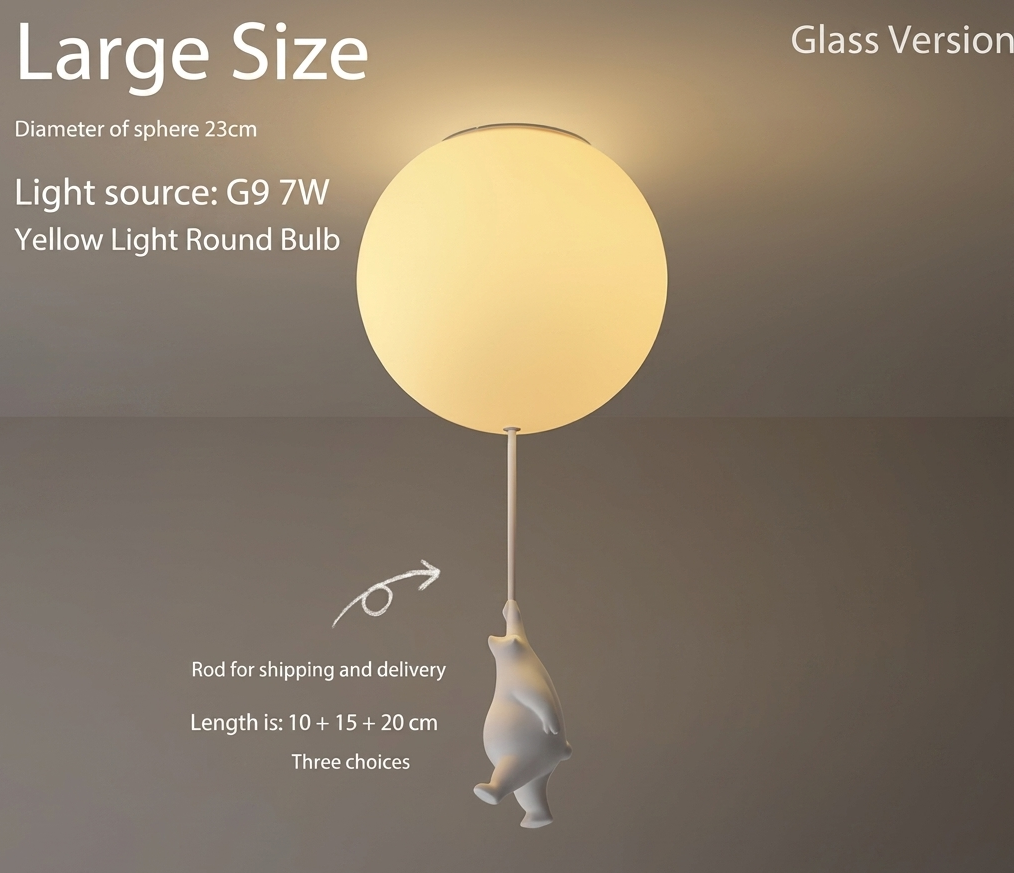 Kinder Plafondlamp met Beer en Ballon - CloudBear