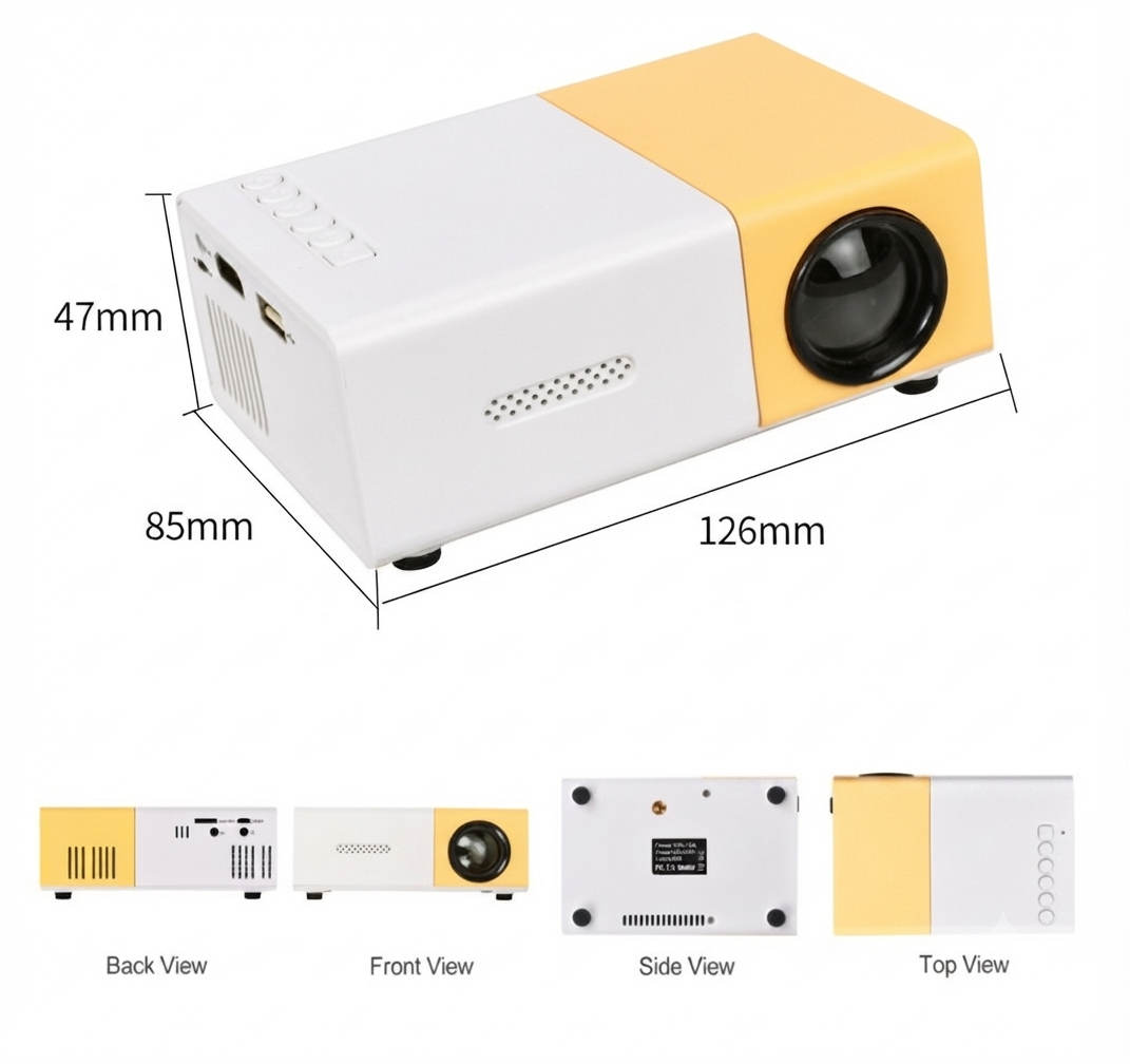 Mini Beamer | LumoBeam | 3000 Lumen | Draagbaar & Energiebesparend | HDMI & USB