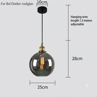 Industriële retro hanglamp met glas – Rookglas lampenkap