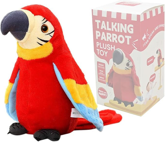Interactief Praatpapegaai Speelgoed voor Kinderen – Taalontwikkeling, Beweegbare Vleugels en Hoofd, Zacht Pluche