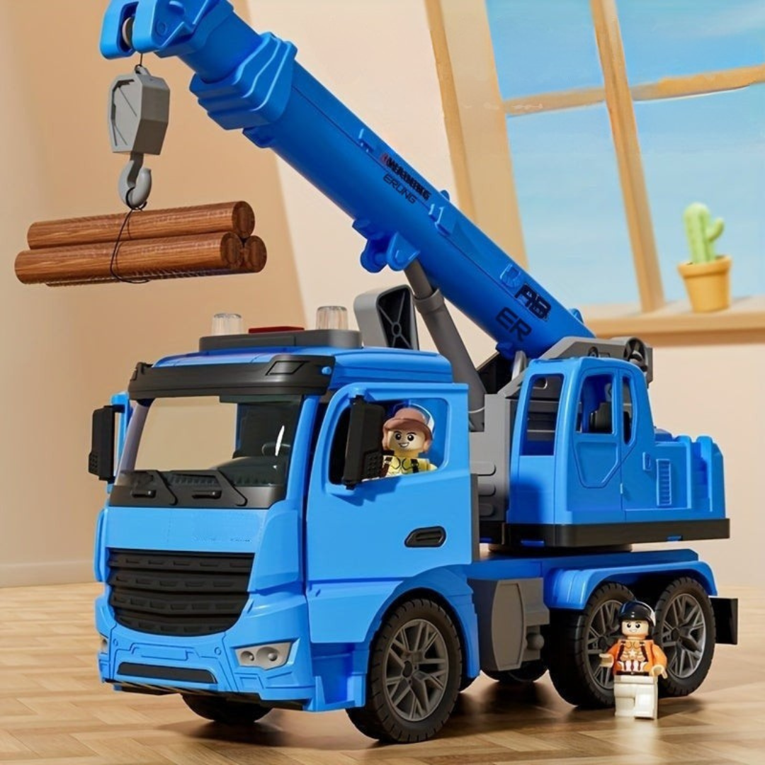 Interactieve Vrachtwagen met Kraan voor Kinderen met Lichten en Geluiden - Veilige Gemotoriseerde Speelgoed