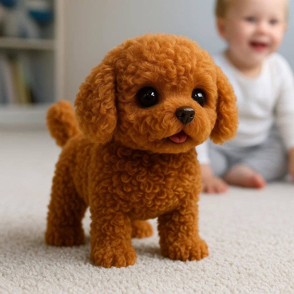 Interactieve Pluche Puppy - Realistisch Knuffeldier voor Kinderen en Volwassenen met Bewegingen en Geluiden