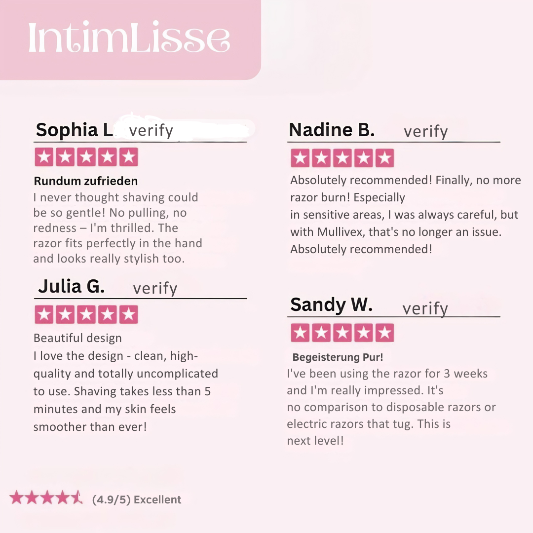 Intimrasierer | Draadloze elektrische scheerapparaat | Zachte natte en droge scheerbeurt | IntimLisse