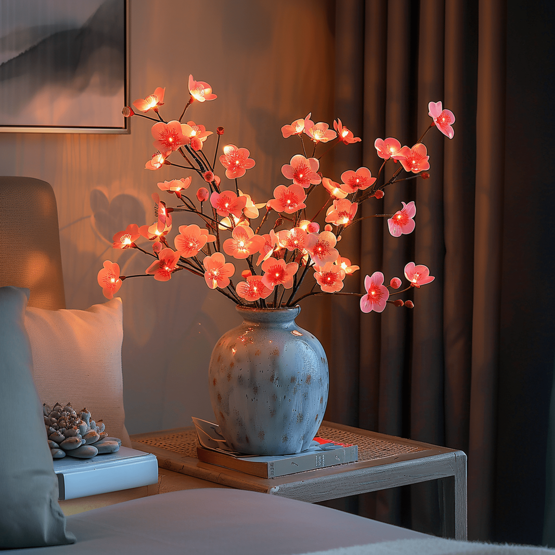 Verlichte Olijfboomtak & Kersenbloesem Decor