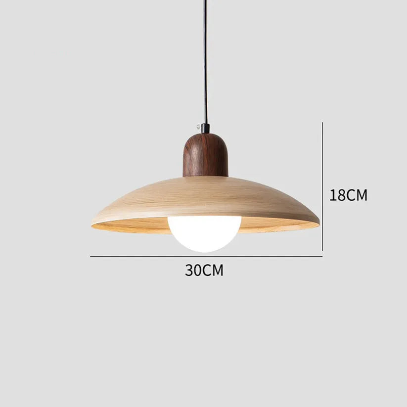 Japanse Wabi-Sabi Walnoot Hanglamp