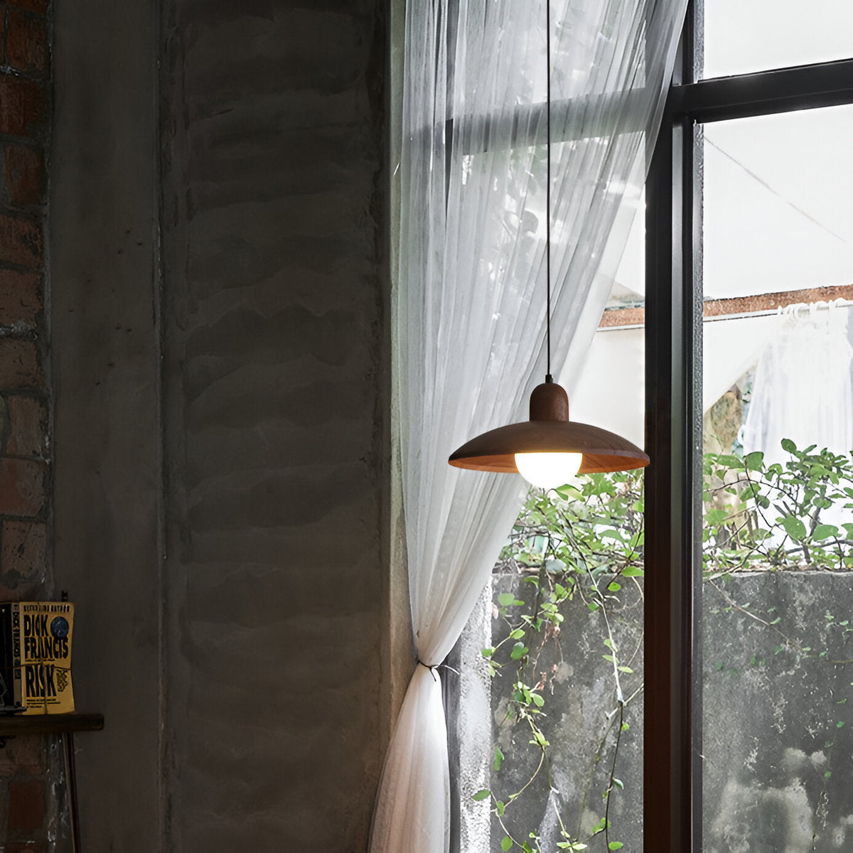 Japanse Wabi-Sabi Walnoot Hanglamp