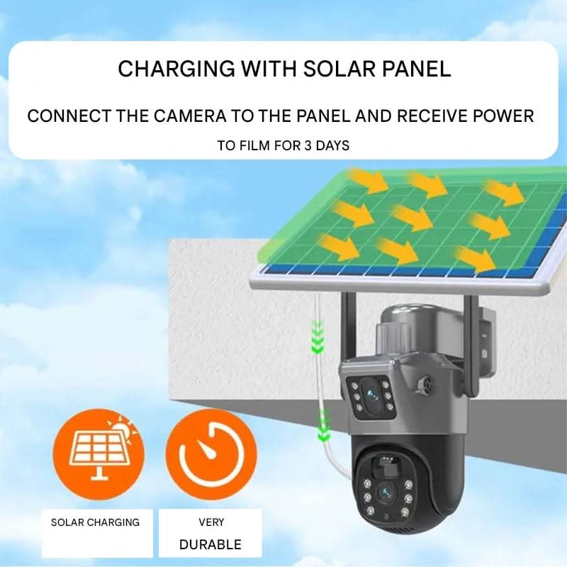 DualGuard Solar 4K – Draadloze beveiligingscamera met zonnepaneel & 360° rondomzicht