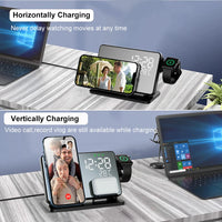 3-in-1 Snellader Station | Premium Draadloze Snellader Docking Station met Alarmklok | voor Apple iPhone, Watch & AirPods