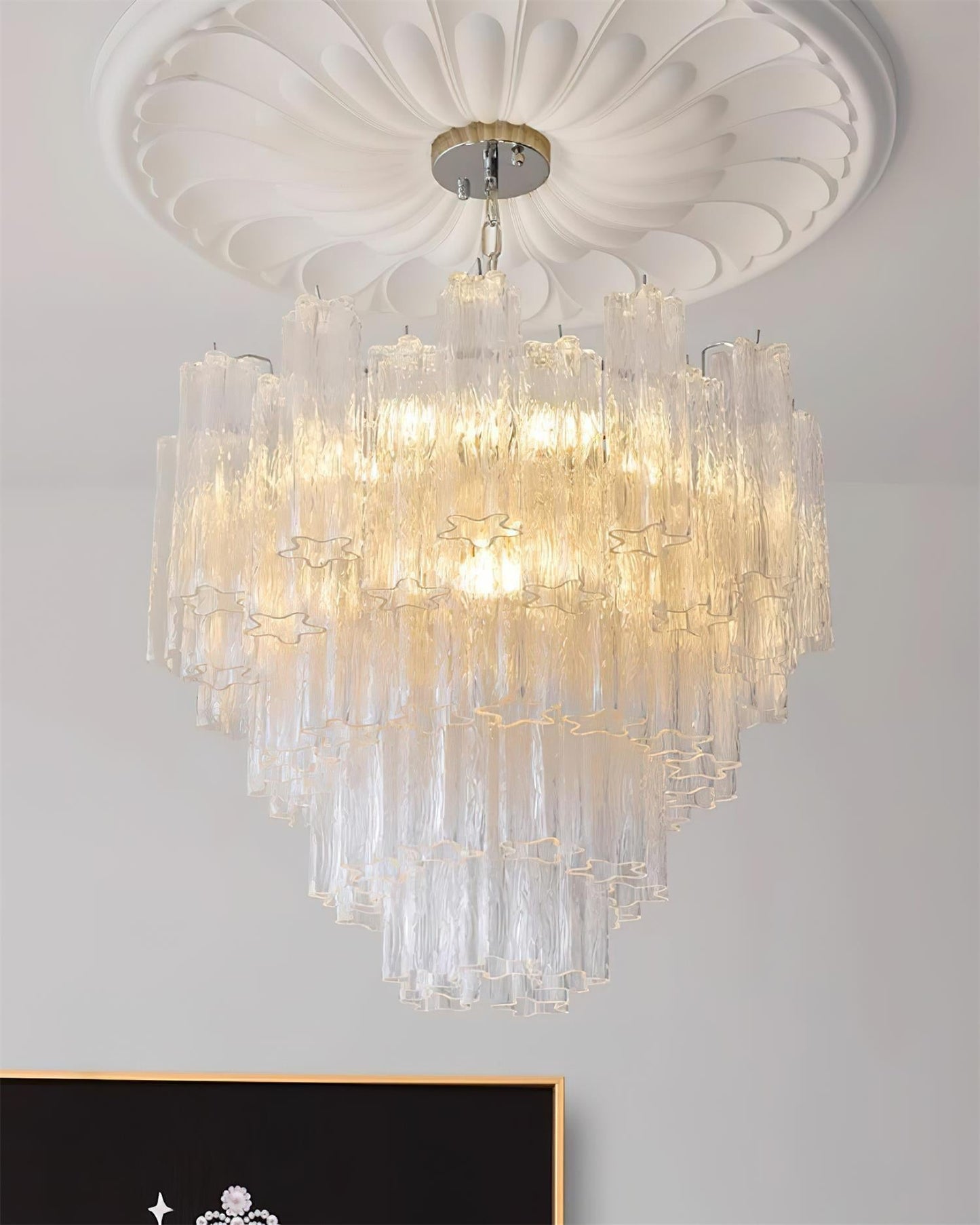 Kamenicky Lustre Cascades van Glas in Niveaus