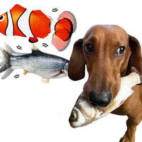 Wiebelende Speelvis voor Honden | Bewegend en realistisch USB oplaadbaar hondenspeeltje met een bewegingssensor voor eindeloos speelplezier