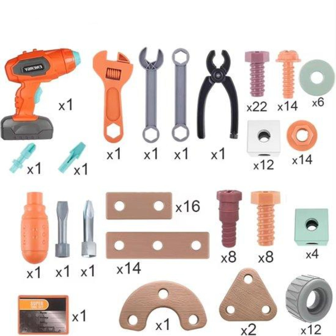 Gereedschapsset voor Kinderen - Veilig en Compleet - Hamer, Schroevendraaier, Zaag - Kindvriendelijke Materialen