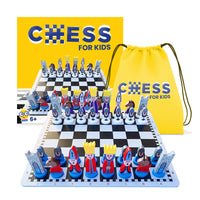 Kinderen Houten Schaakset - Leuk Leerhulpmiddel voor Strategisch Denken - 30x30 cm met Schaakstukken