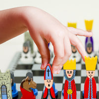 Kinderen Houten Schaakset - Leuk Leerhulpmiddel voor Strategisch Denken - 30x30 cm met Schaakstukken