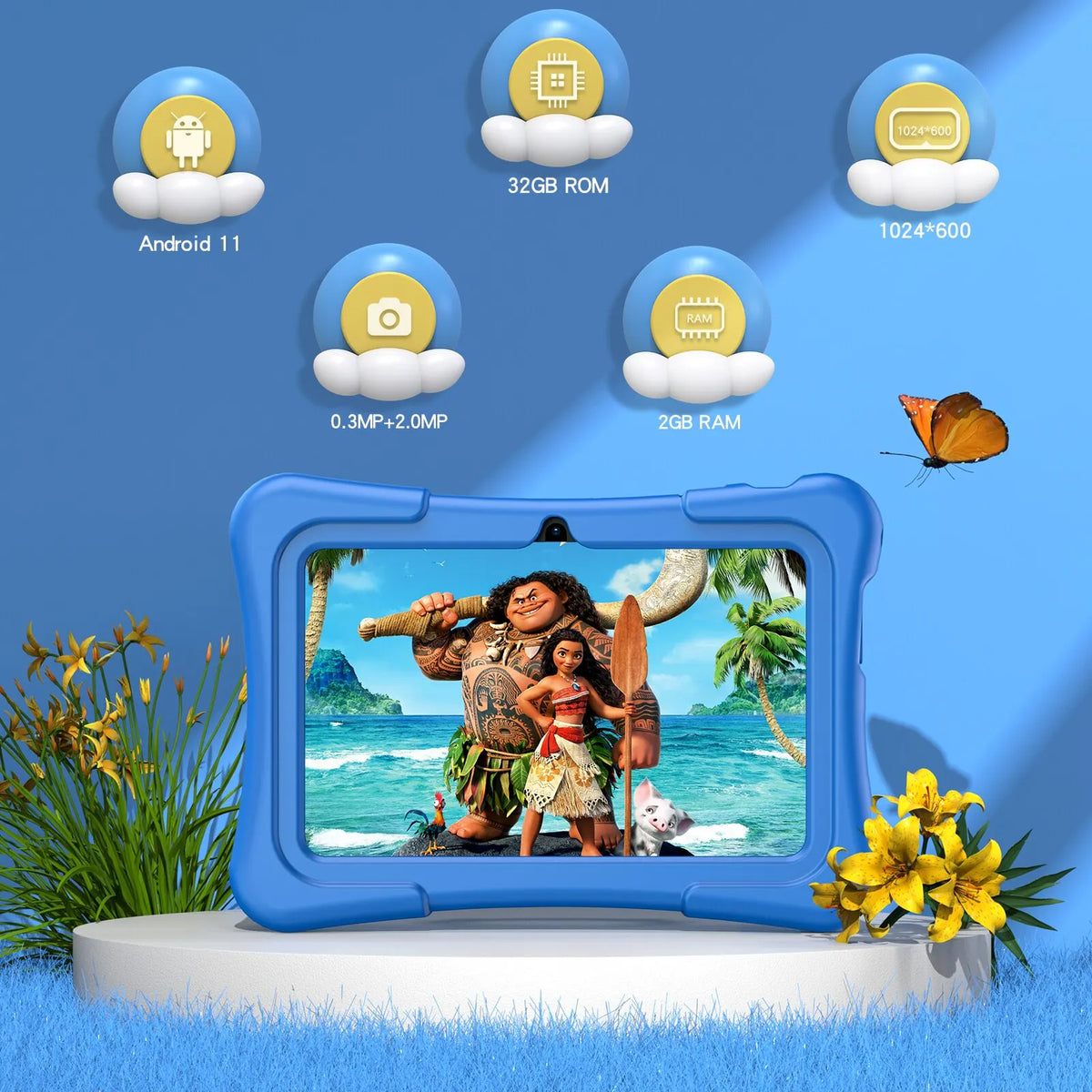 EduTab – Kinder-Tablet 7 Inch Android 11, 32GB met Dualcamera