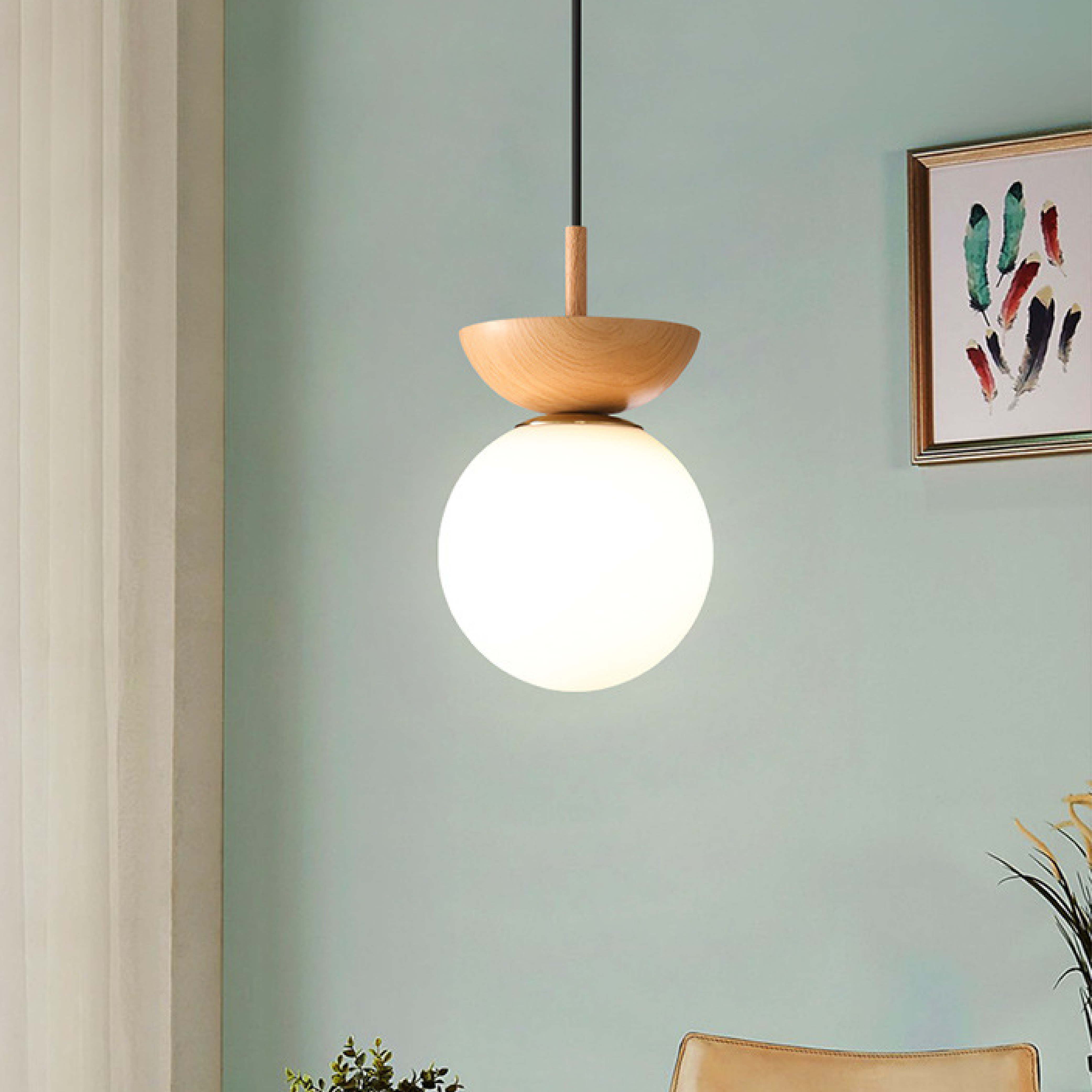 Minimalistische Japanse Globe Hanglamp