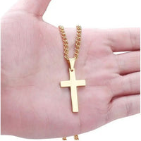 FAITHLINE HALSKETTING – Klassieke heren halsketting met roestvrijstalen kruis hanger