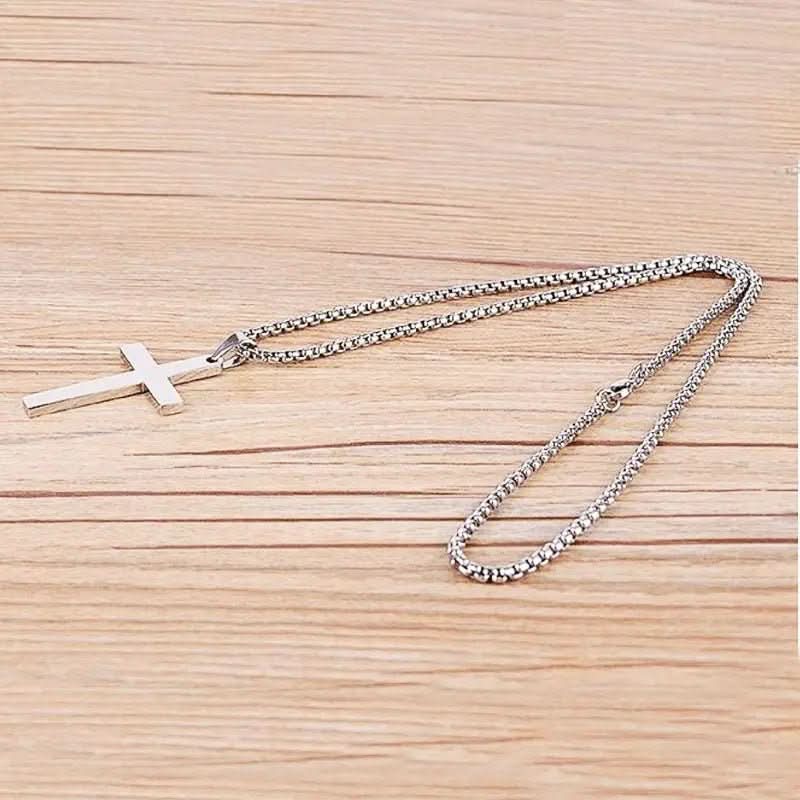 FAITHLINE HALSKETTING – Klassieke heren halsketting met roestvrijstalen kruis hanger