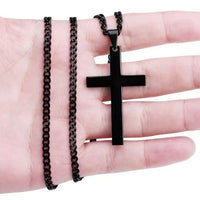 FAITHLINE HALSKETTING – Klassieke heren halsketting met roestvrijstalen kruis hanger