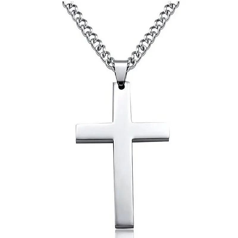 FAITHLINE HALSKETTING – Klassieke heren halsketting met roestvrijstalen kruis hanger