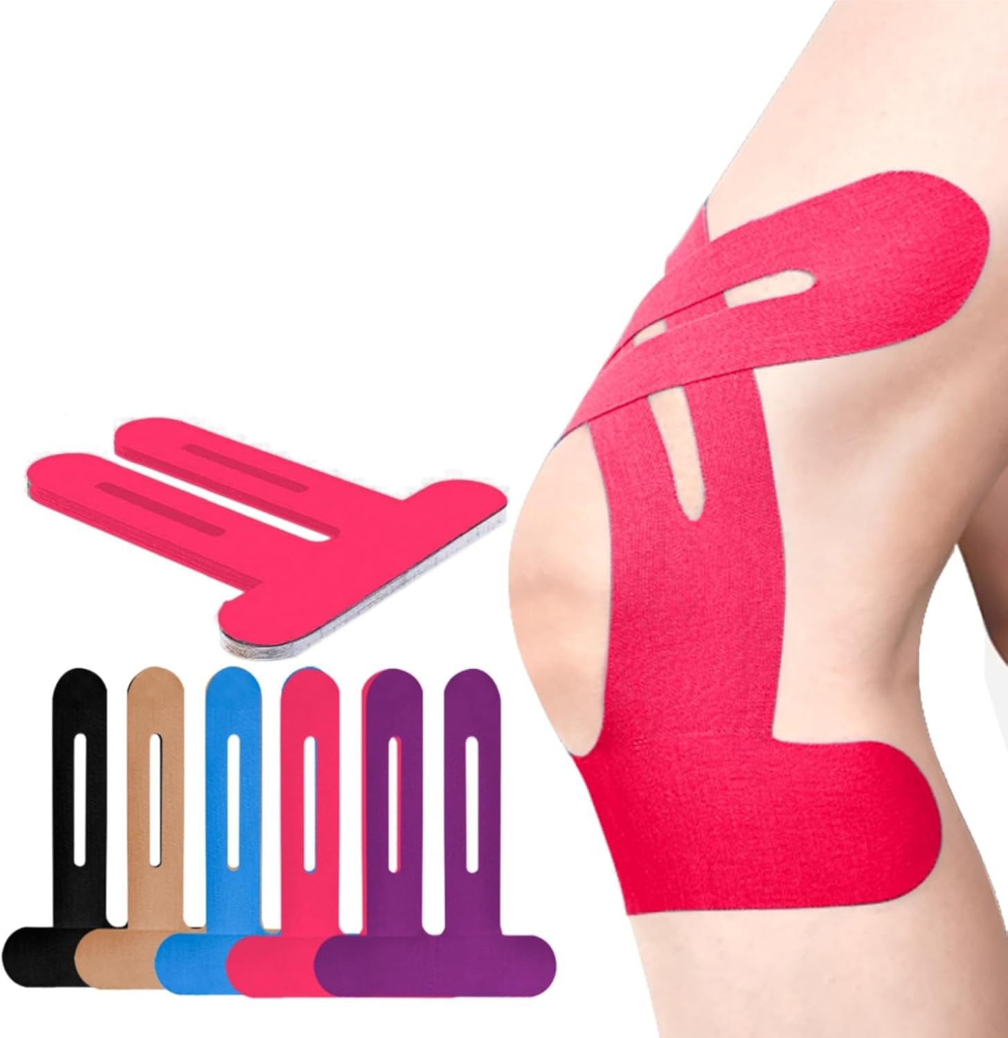 Kniebandage | Vooraf gesneden Kinesio Tape | Ademend Knieondersteuning | Flexify