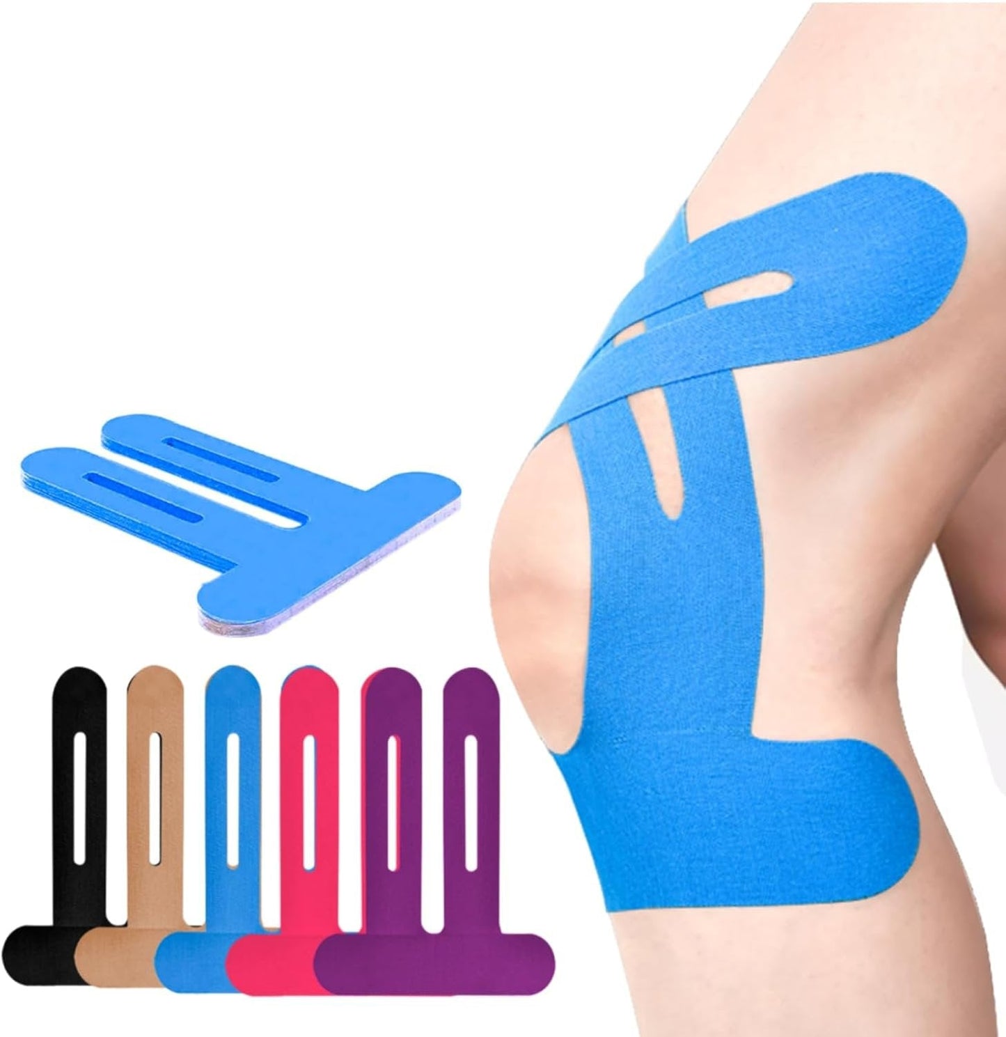Kniebandage | Vooraf gesneden Kinesio Tape | Ademend Knieondersteuning | Flexify