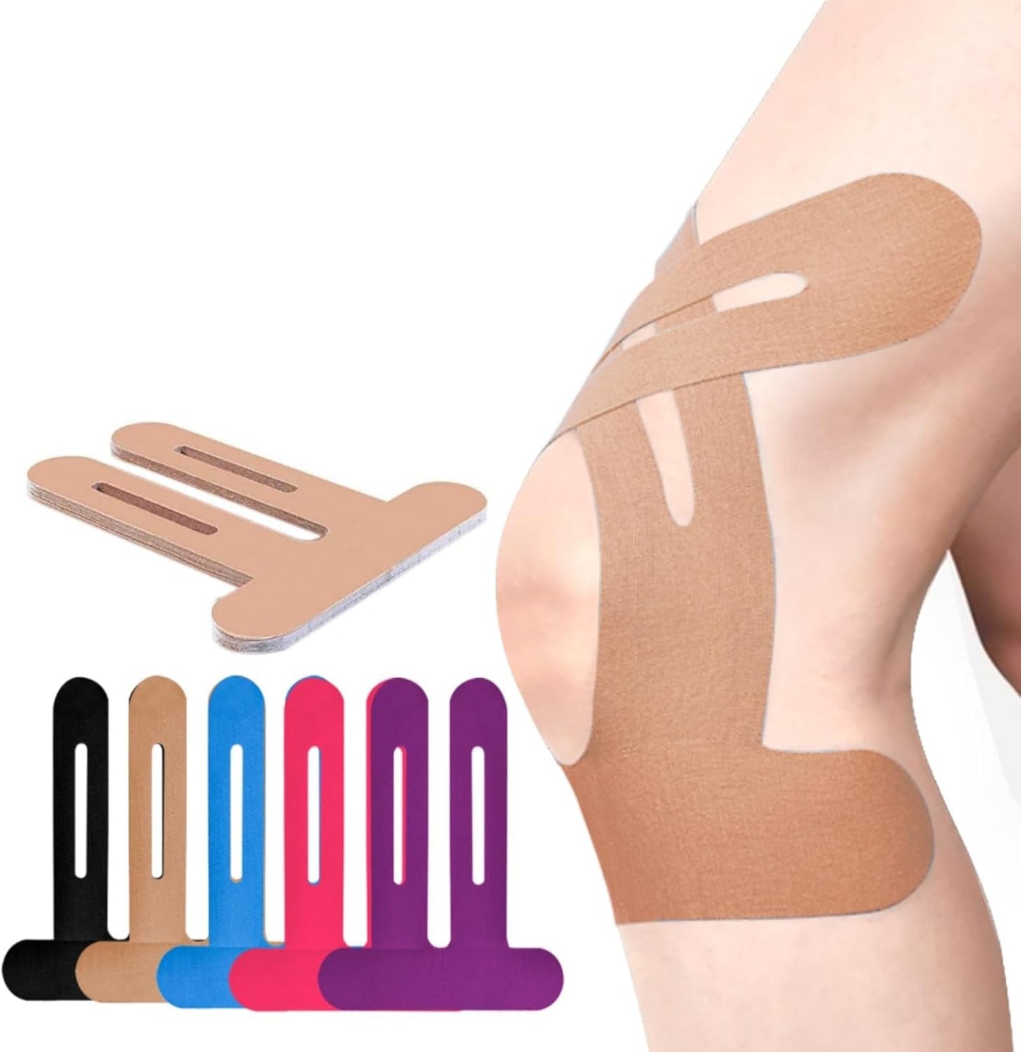Kniebandage | Vooraf gesneden Kinesio Tape | Ademend Knieondersteuning | Flexify