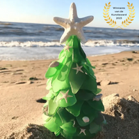 Sea Glass ChristmasTree | Handgemaakte unieke zeeglas esthetiek voor kerst