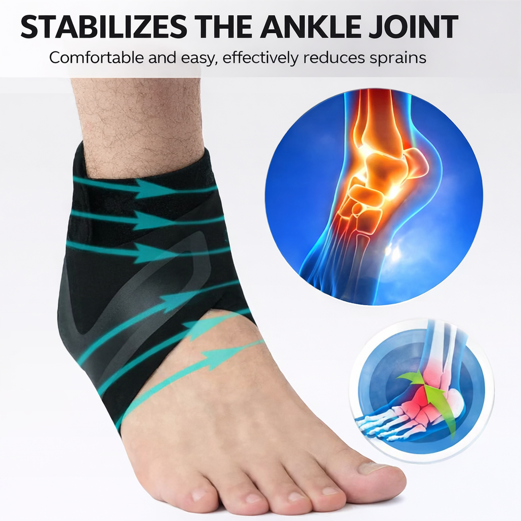 Enkelbandage | Voetbandage met compressie | Stabiliteit voor de hiel | Orthexa