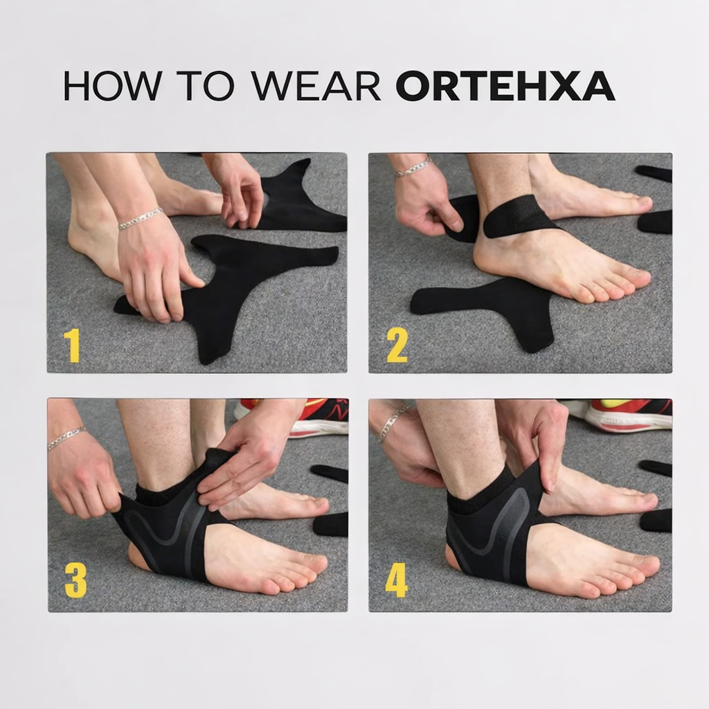 Enkelbandage | Voetbandage met compressie | Stabiliteit voor de hiel | Orthexa