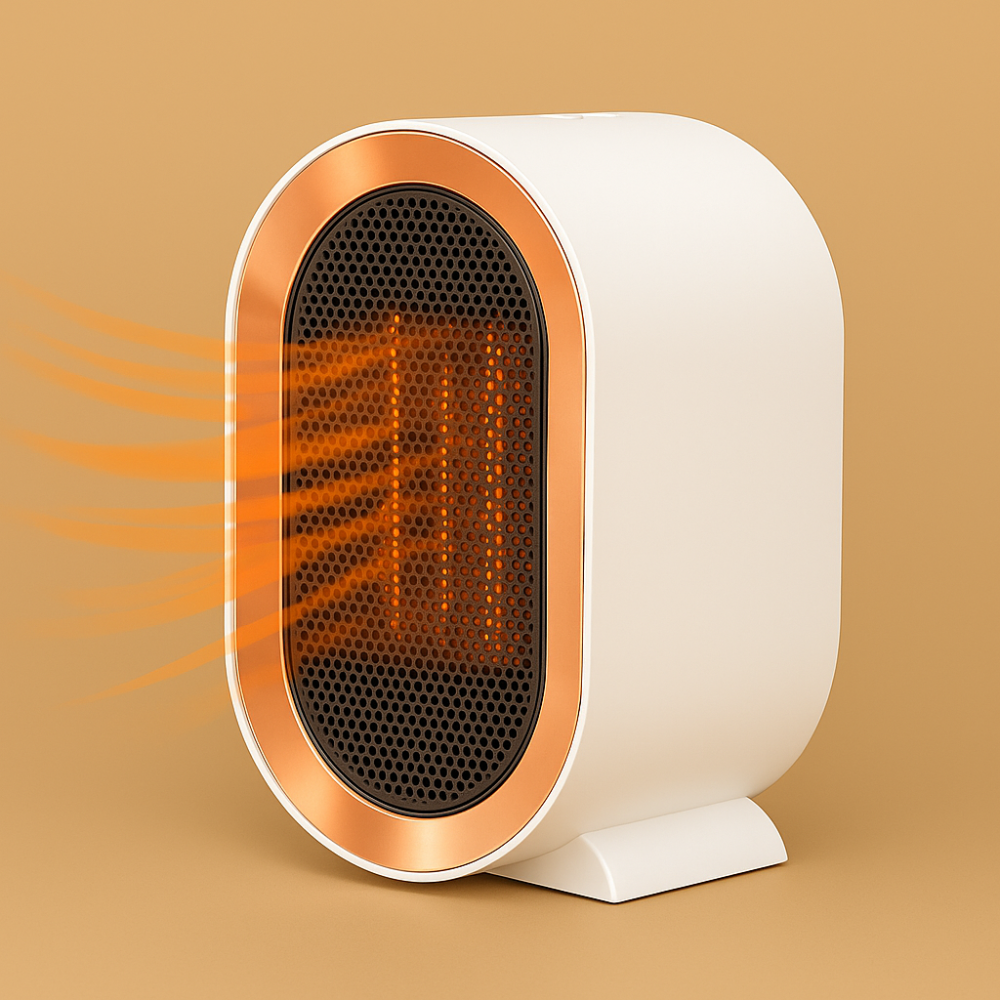 Brehn | Compacte elektrische kachel Energiezuinige keramiek voor kleine ruimtes – Stille verwarming 800-1200 W