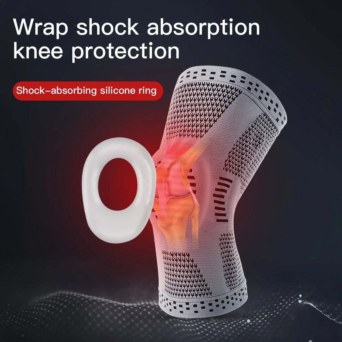 Compressiekneeband – Siliconen bandage voor stabiliteit, pijnverlichting en bescherming tijdens sport en training