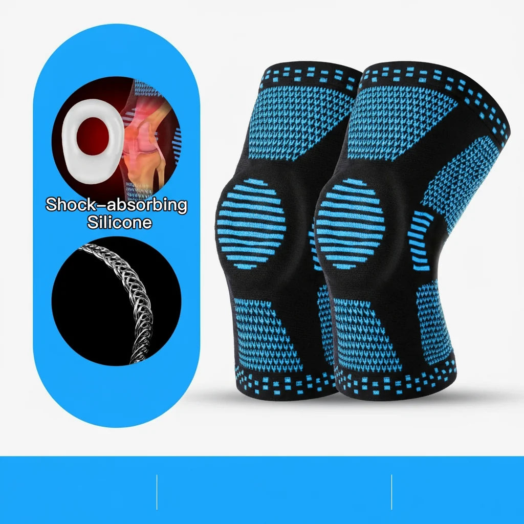 Compressiekneeband – Siliconen bandage voor stabiliteit, pijnverlichting en bescherming tijdens sport en training