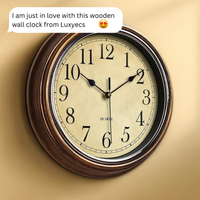Aurelix Klassieke Houten Wandklok Met Stille Beweging