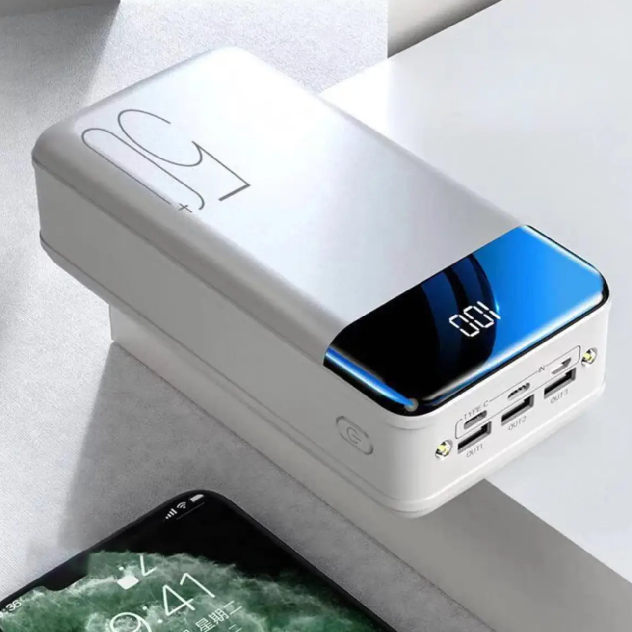 Kraftbank 100.000 mAh met Snelladen - Draagbare Stroomoplossing voor Reizen en Noodsituaties