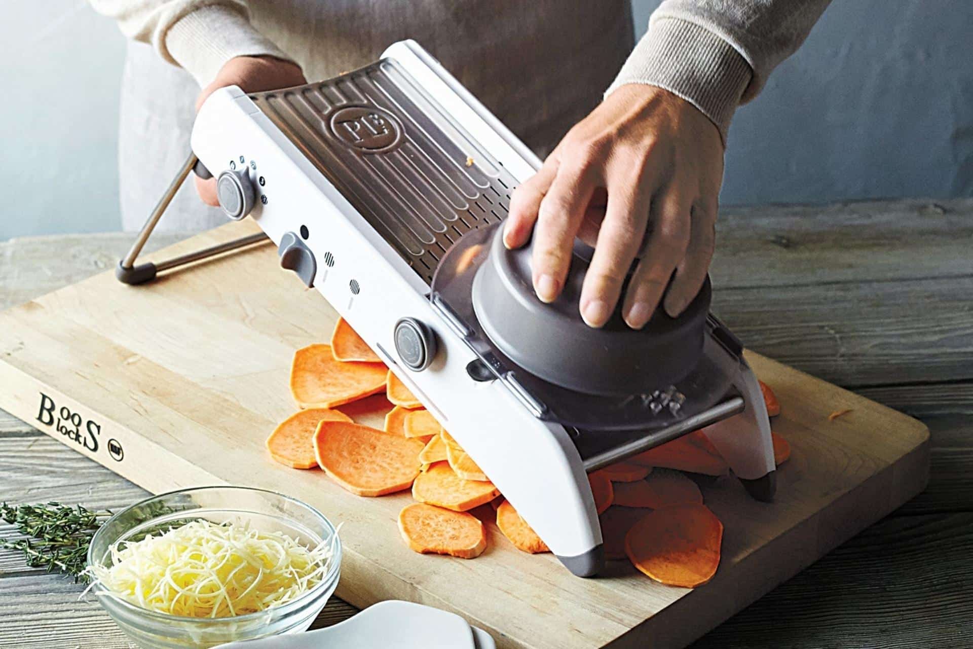 Multifunctionele groentesnijder en rasp | Professionele mandoline voor aardappelen, wortelen en uien