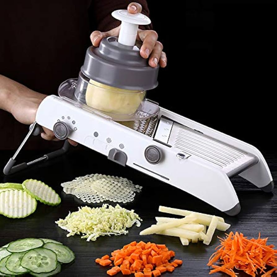 Multifunctionele groentesnijder en rasp | Professionele mandoline voor aardappelen, wortelen en uien