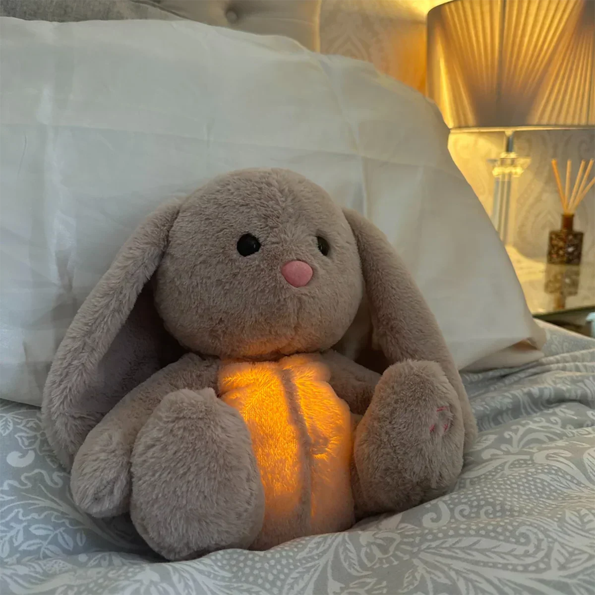 Knuffeldier | Zachte adembeweging voor rust | Wasbaar met uitneembaar module | SlaapBunny