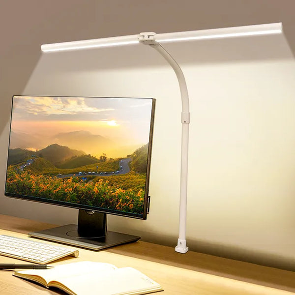 LumaDesk - Verstelbare LED Bureau Lamp met Dubbele Koppen en Efficiënte Verlichting