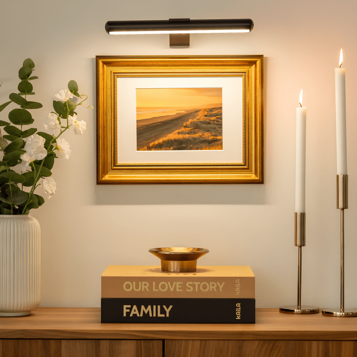 LED-Wandlamp | Dimbare Kunstverlichting | Oplaadbaar Metaalontwerp | ArtGlow