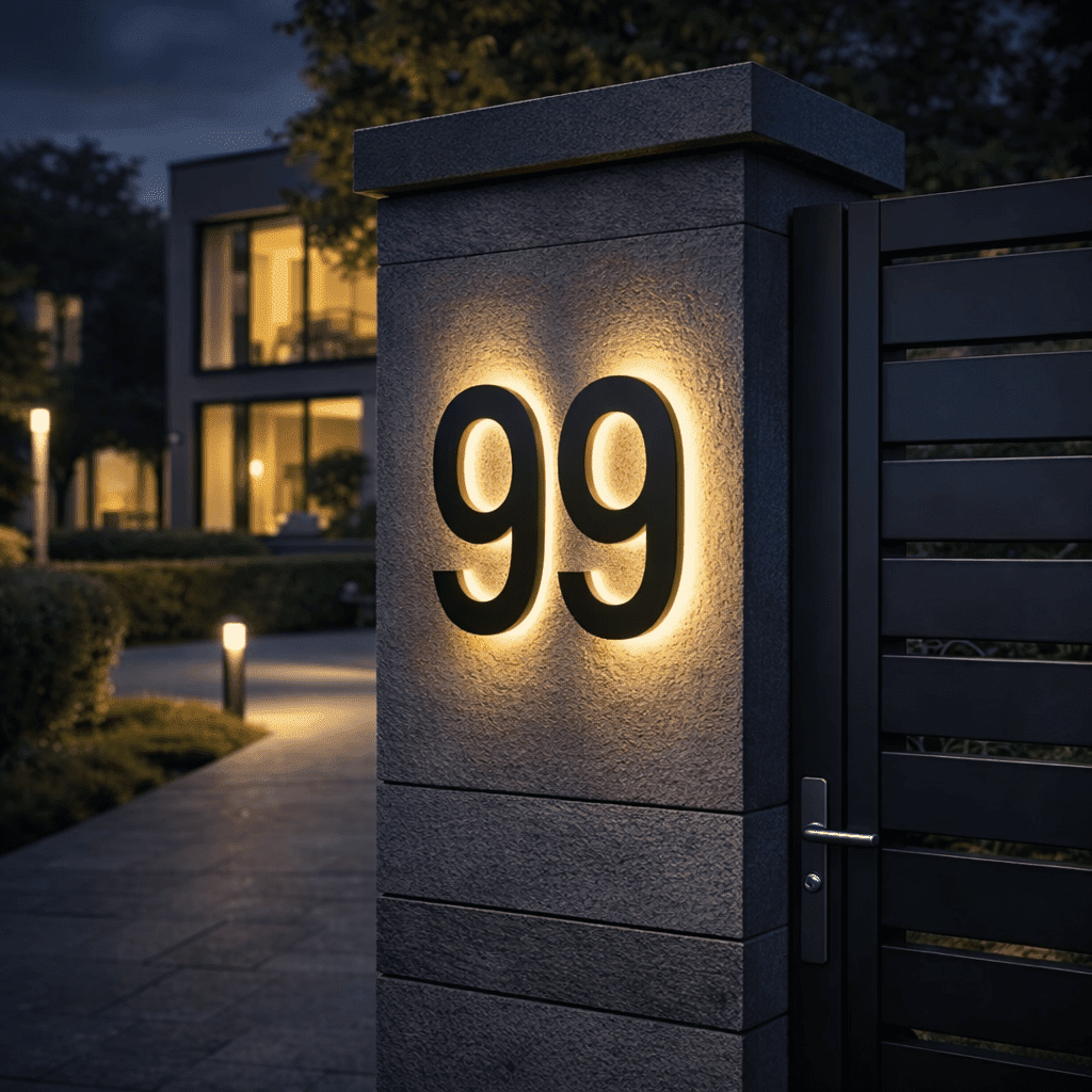 LICHTTEKEN – Individueel aanpasbare LED-huisnummers voor moderne huizen