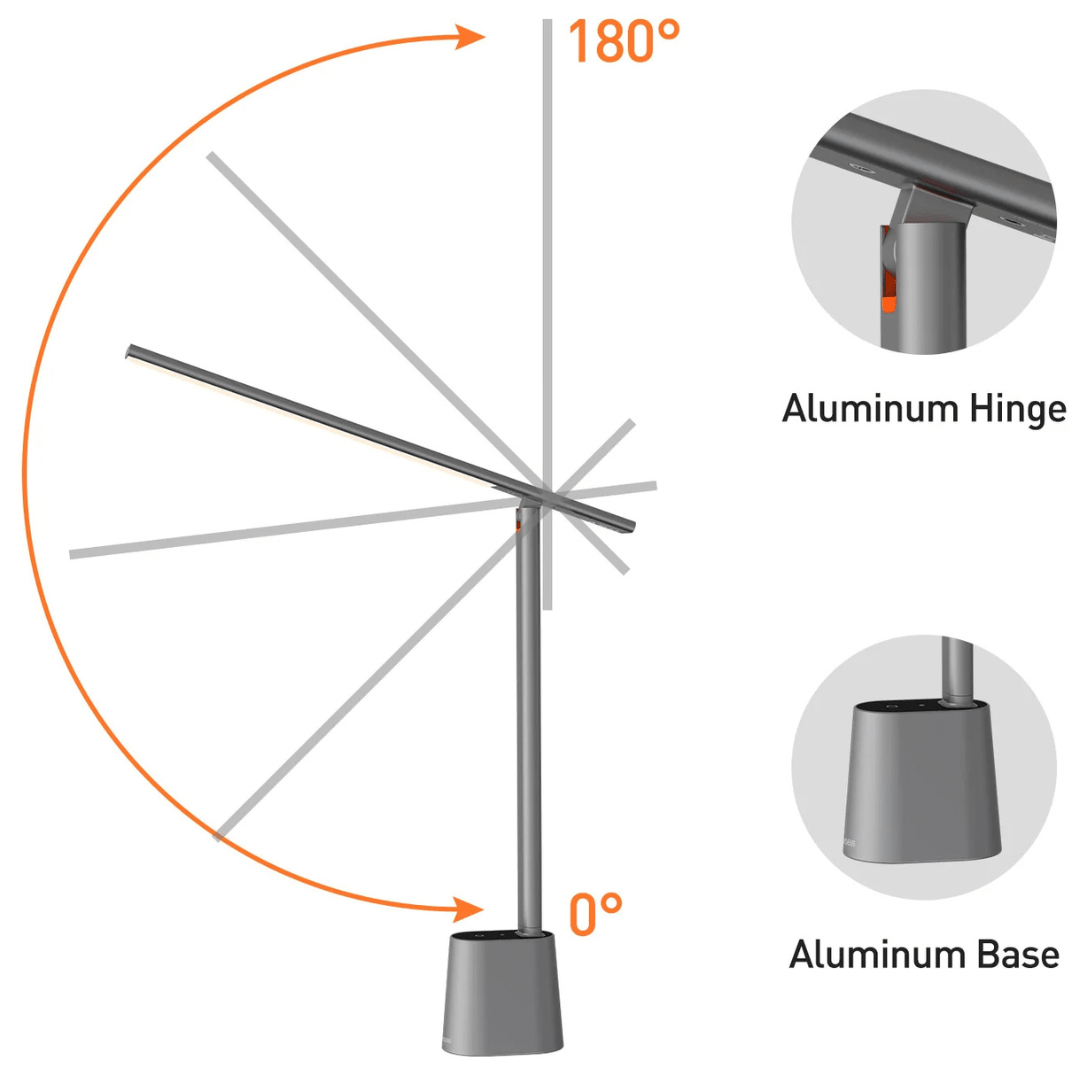 FOLDLITE – Intelligente, opvouwbare LED-bureaulamp met accu & dimfunctie