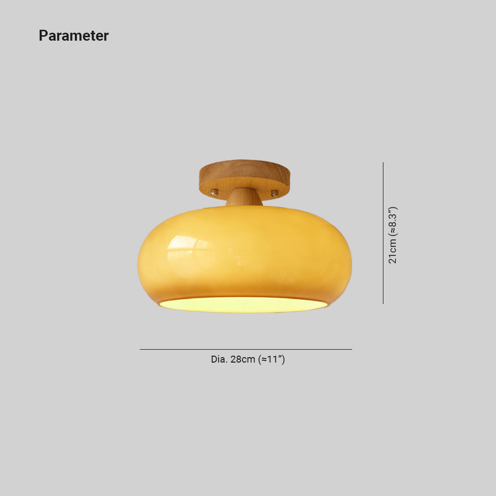 Charlotte Flush Mount Plafondlamp Hout