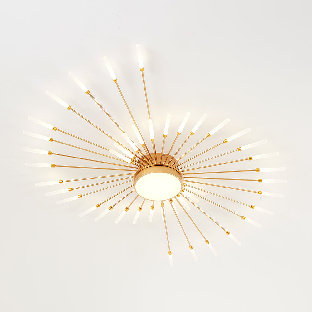Wesley Plafondlamp Vuurwerk Lineair Modern Zwart/Goud