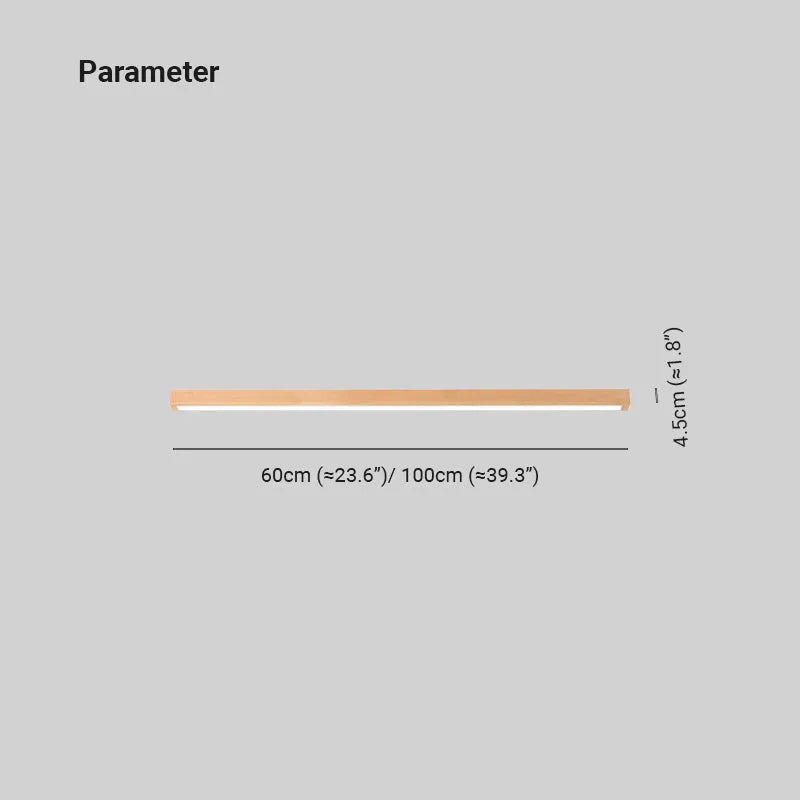 Arisha Linear Slim Plafondlamp, Hout