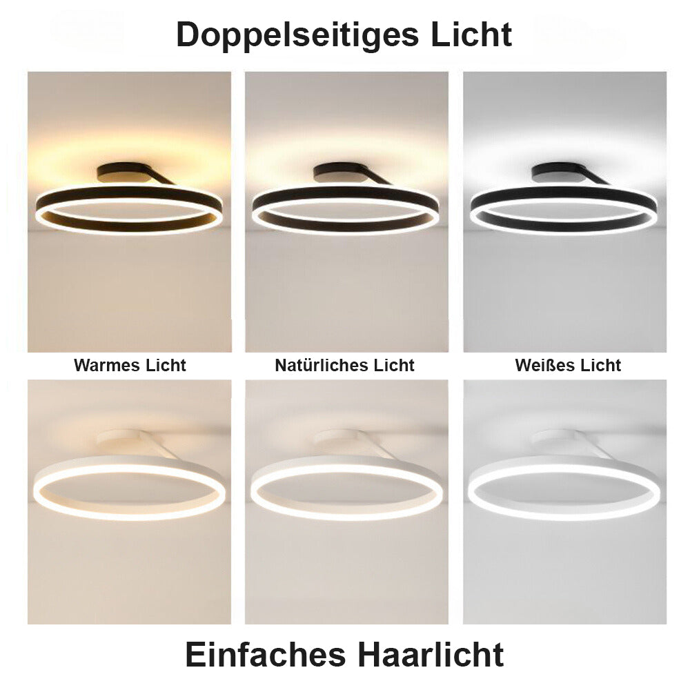 Arisha Plafondlamp Ring Modern LED Zwart/Wit Woonkamer Gang Metaal