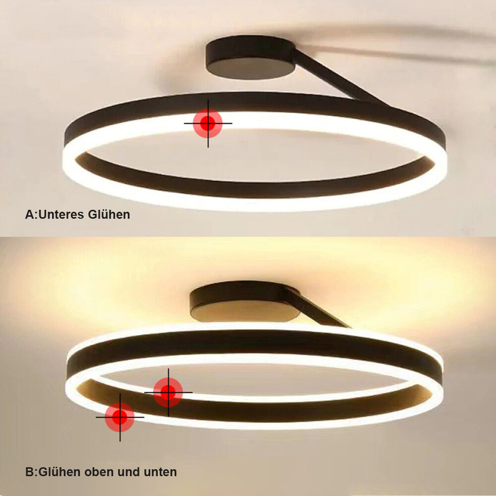Arisha Plafondlamp Ring Modern LED Zwart/Wit Woonkamer Gang Metaal