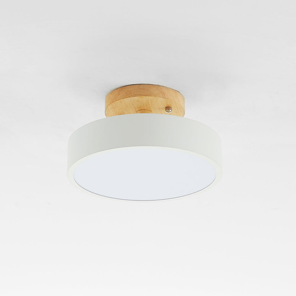 Orya Ronde LED Plafondlamp Modern Hout Kleurrijk