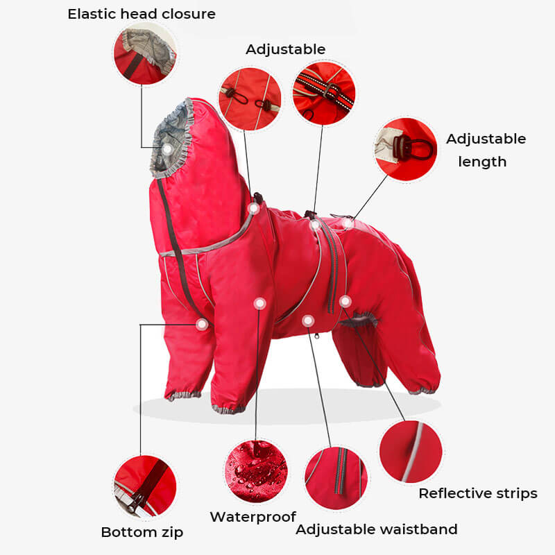 Grote Honden Outdoor Jas Waterdicht Verstelbare Honden Regenjas