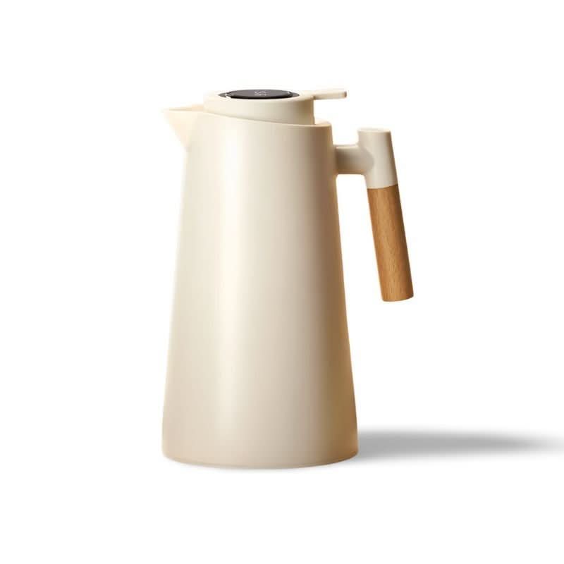 LATTEA THERMO – Dubbelwandige Thermoskan met Temperatuurweergave en Houten Handvat