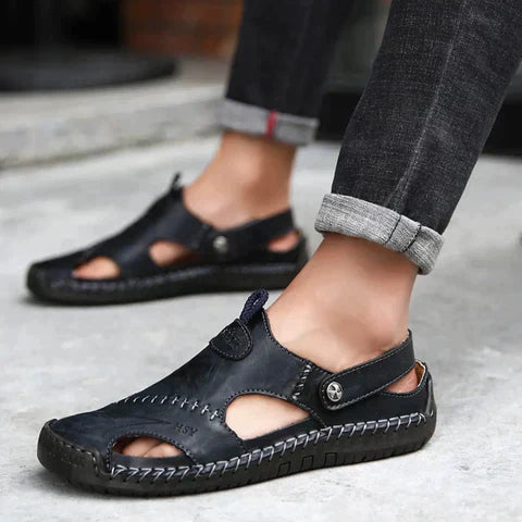 Casey Unisex Sandalen | Comfortabele Leren Sandalen met Zachte Suède Zool | Zomer Slippers voor Dagelijks Gebruik & Vrije Tijd